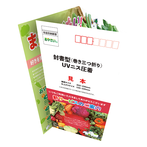 封書三つ折り圧着DM(90kg・110kg)